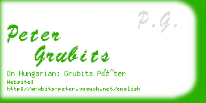 peter grubits business card